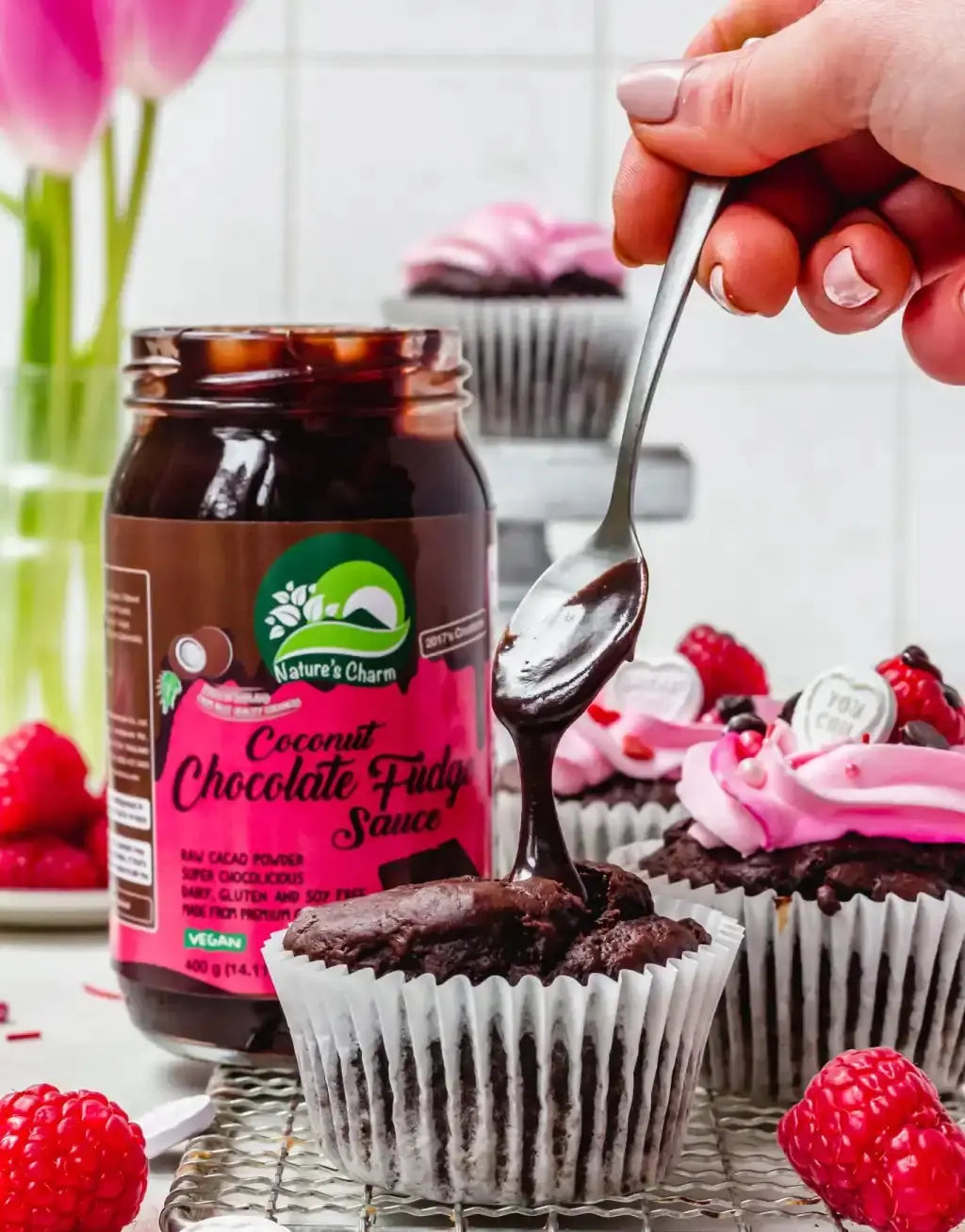 Nature's Charm | Salsa de Chocolate y Coco | Fudge Sauce 200 g